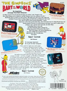 Simpsons, The - Bart vs. the World (Europe) box cover back